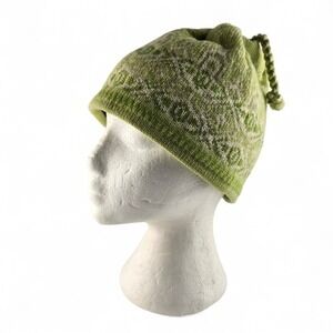 KOOTENAY KNITTING COMPANY LTD. Women's Wool Beanie Hat Nordic Green Cream OS